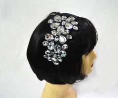 包郵熱賣新款水鉆頭箍 韓版高檔水晶玻璃寬邊發(fā)箍，引領(lǐng)歐美手工發(fā)飾風(fēng)尚